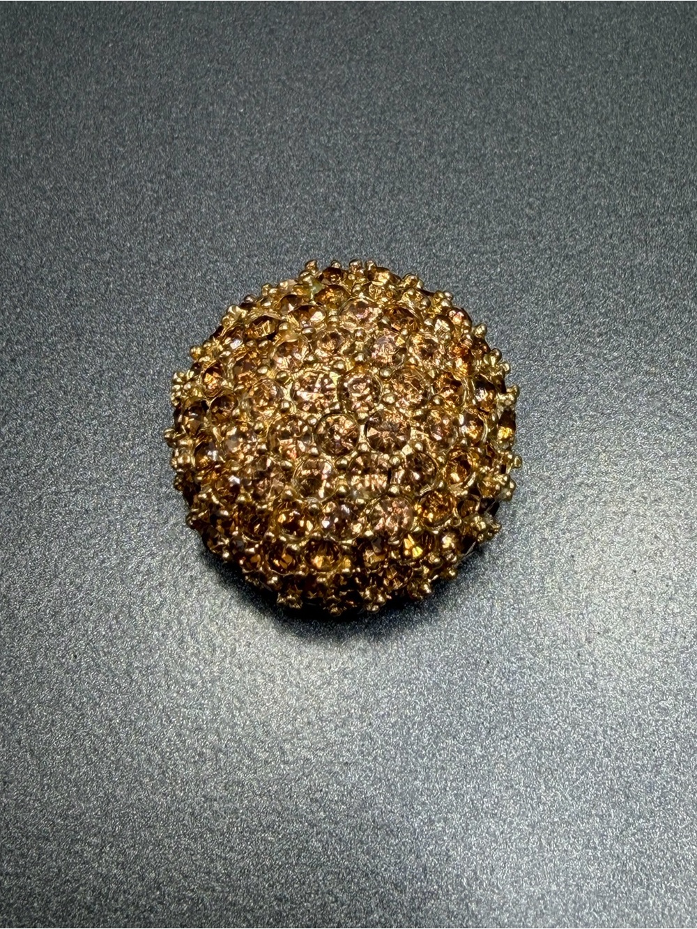Vintage Marcel Boucher  Gold Crystal Dome Brooch